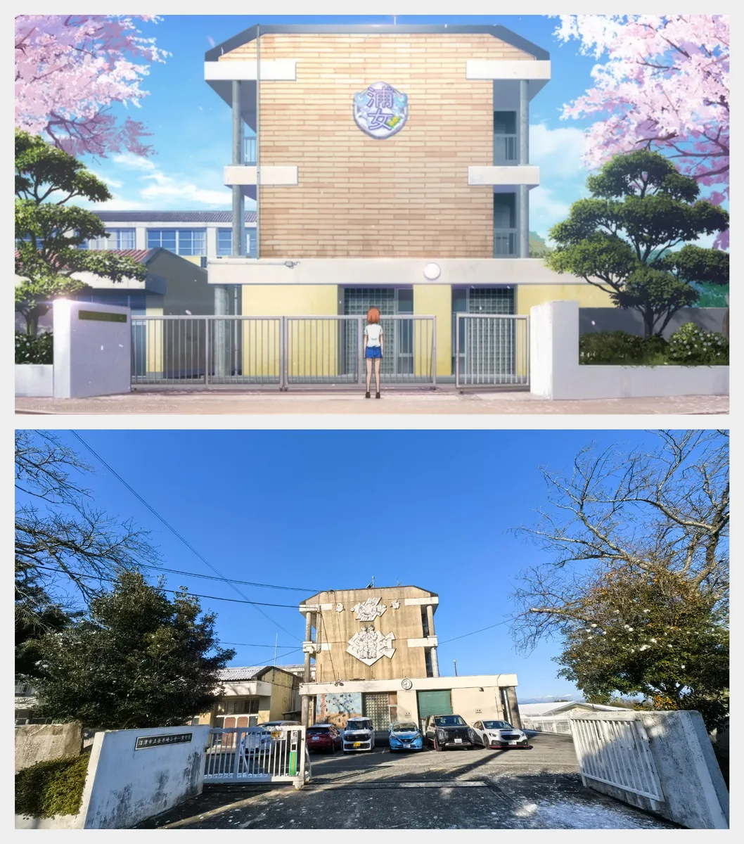 長井崎小中一貫学校门口巡礼对比图
