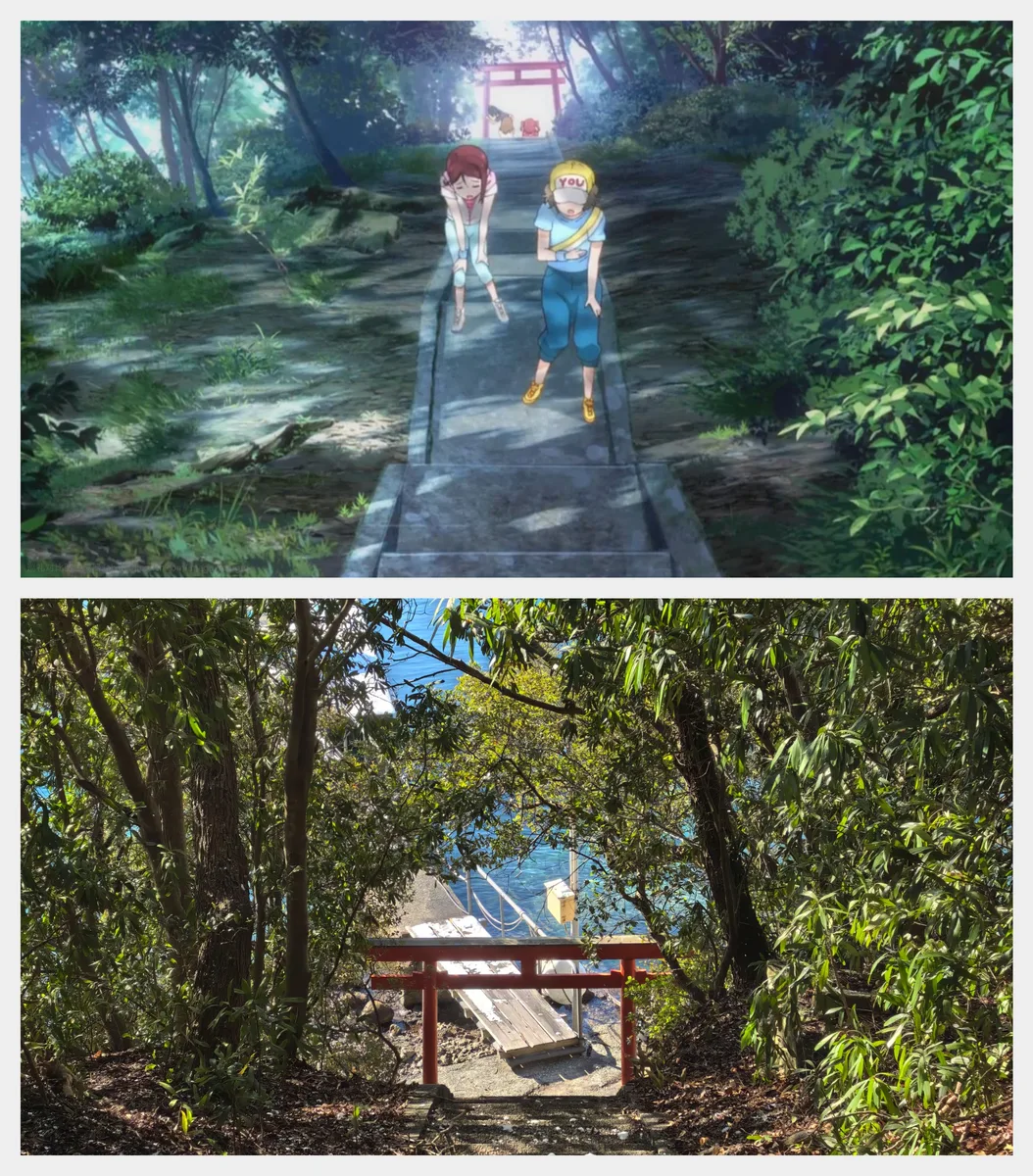 長井崎弁天島神社参道